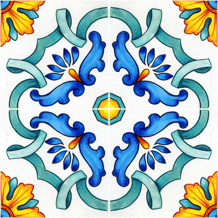 Watercolor Mediterranean Tile